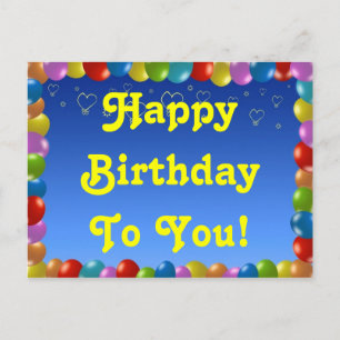 Briefkaart een gelukkige verjaardag voor jou!