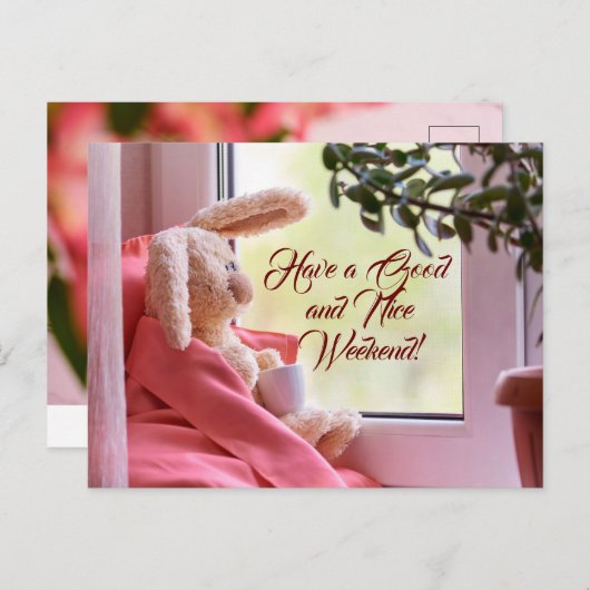 Briefkaart Een goed en aardig weekend (Voorkant / Achterkant)