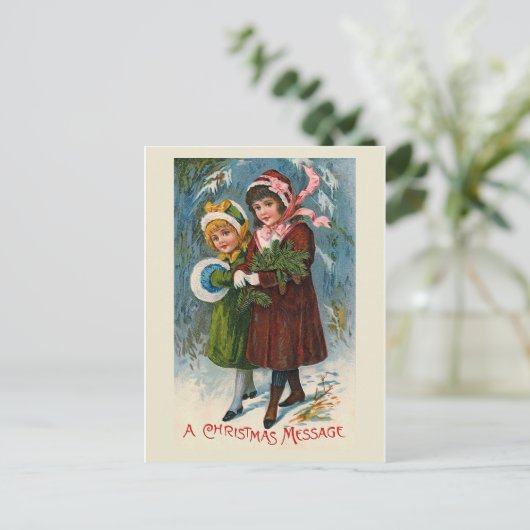 briefkaart "Een kerstboodschap" (Staand voorkant)