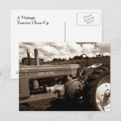 Briefkaart ~ Een  tractor Sluiten met wolken (Voorkant / Achterkant)