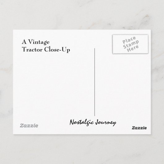 Briefkaart ~ Een  tractor Sluiten met wolken (Achterkant)