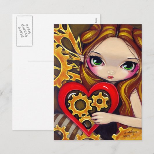 briefkaart "Een uurwerk Valentijn" (Voorkant / Achterkant)