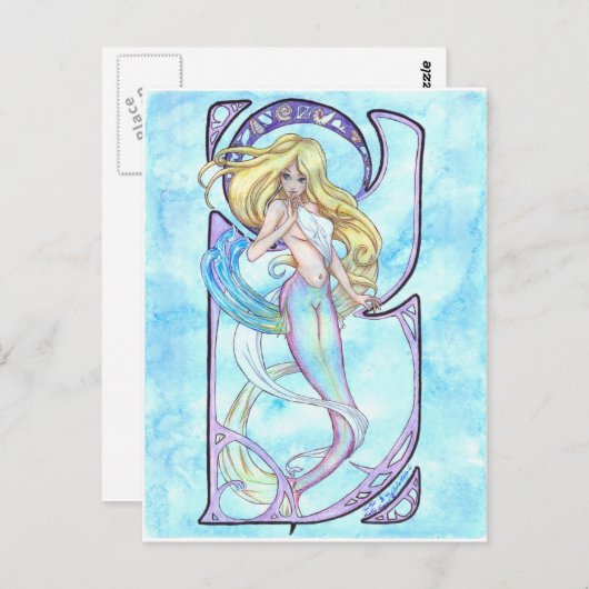 Briefkaart Eerste golf Mermaid Mini-Print (Voorkant / Achterkant)