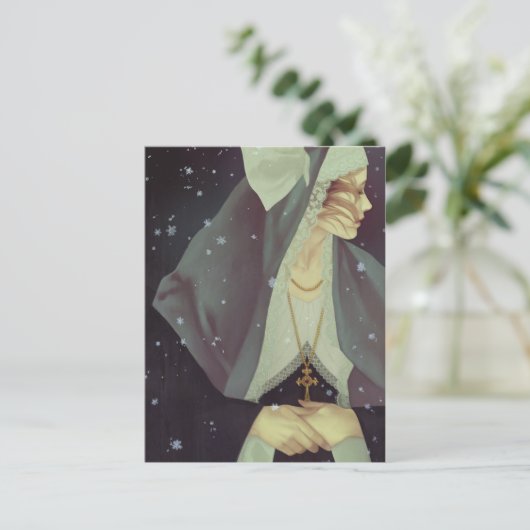 briefkaart "Eerste sneeuw" (Staand voorkant)