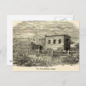 Briefkaart eerste spoorwegtouringcar (Voorkant / Achterkant)