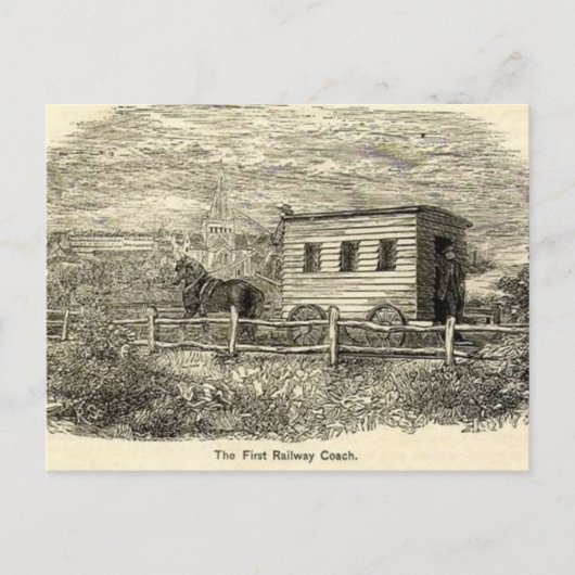 Briefkaart eerste spoorwegtouringcar (Voorkant)