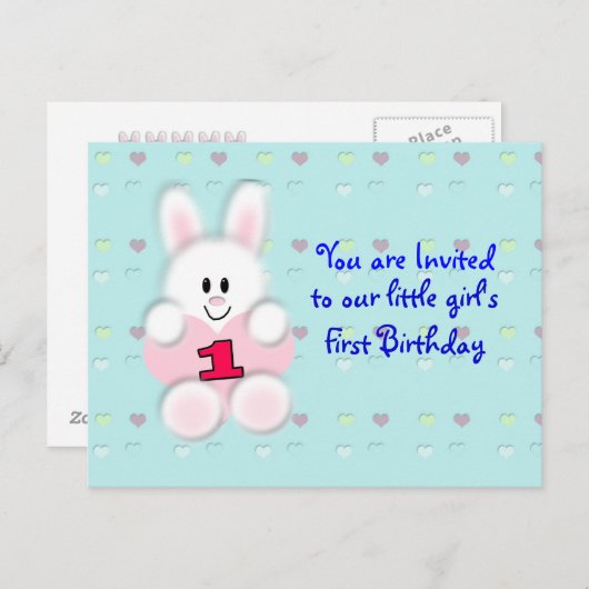 Briefkaart eerste verjaardag (Voorkant / Achterkant)