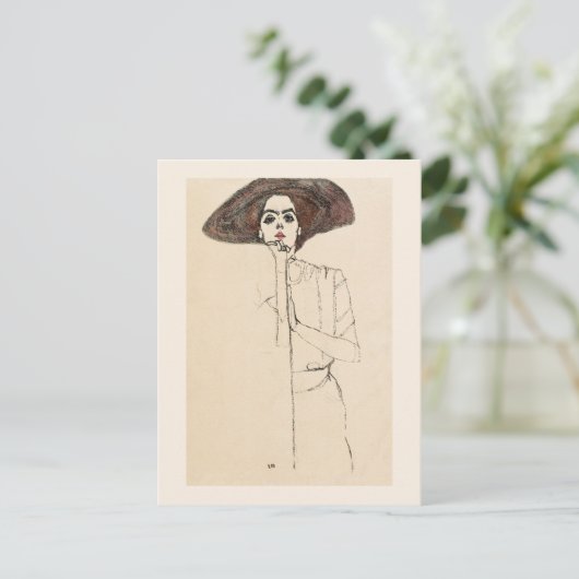 BRIEFKAART : EGON SCHIELE : PORTRAIT VAN DE VROUW  (Staand voorkant)