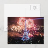 Briefkaart Eiffel Tower, Parijs Frankrijk (Voorkant / Achterkant)