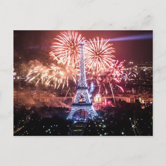 Briefkaart Eiffel Tower, Parijs Frankrijk (Voorkant)