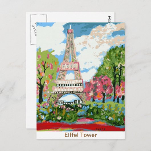 Briefkaart Eiffeltoren (Voorkant / Achterkant)
