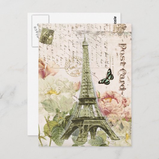  briefkaart Eiffeltoren (Voorkant / Achterkant)