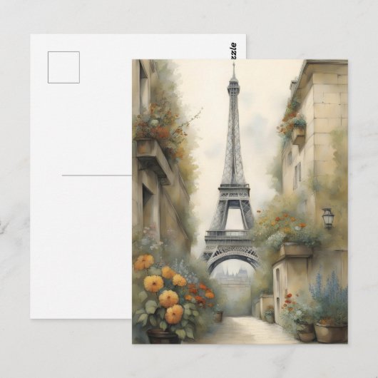Briefkaart Eiffeltoren (Voorkant / Achterkant)
