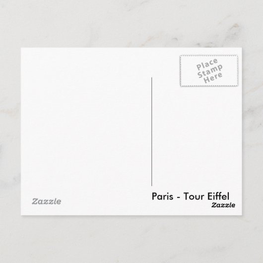 Briefkaart Eiffeltoren (Achterkant)