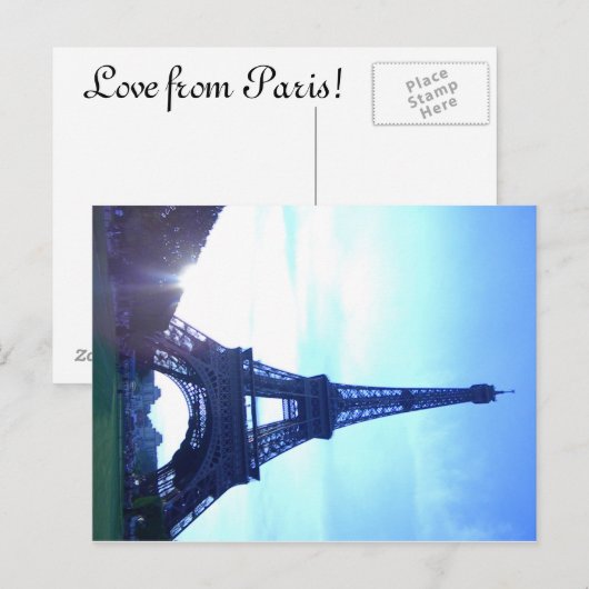 Briefkaart Eiffeltoren (Voorkant / Achterkant)