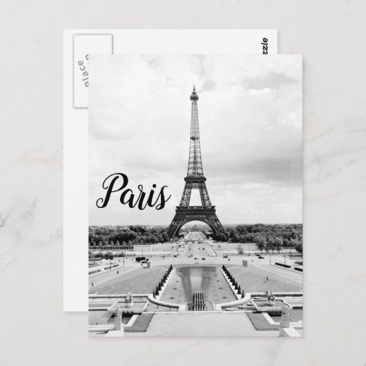 Briefkaart Eiffeltoren in Parijs Frankrijk (Voorkant / Achterkant)