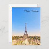 Briefkaart Eiffeltoren in Parijs Frankrijk (Voorkant / Achterkant)