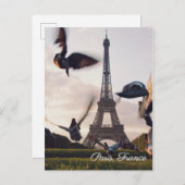 Briefkaart Eiffeltoren in Parijs Frankrijk (Voorkant / Achterkant)