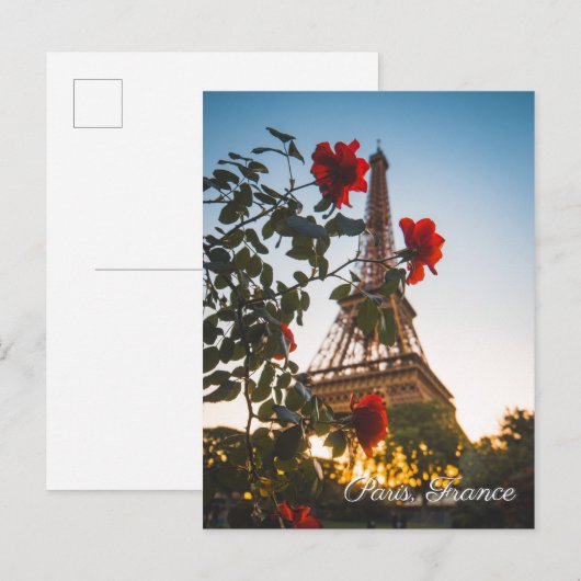 Briefkaart Eiffeltoren in Parijs Frankrijk (Voorkant / Achterkant)