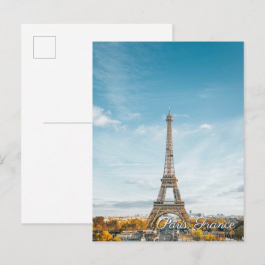 Briefkaart Eiffeltoren in Parijs Frankrijk (Voorkant / Achterkant)