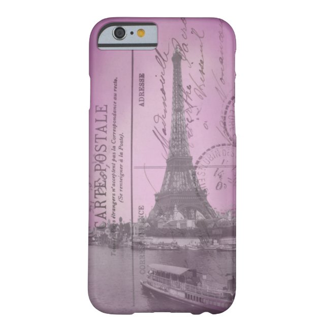  Briefkaart Eiffeltoren in Roze iPhone 6 cas Case-Mate iPhone Case (Achterkant)