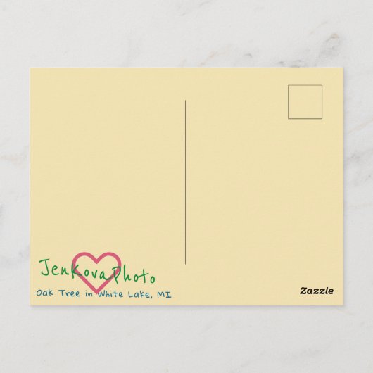 Briefkaart eikenboom (Achterkant)