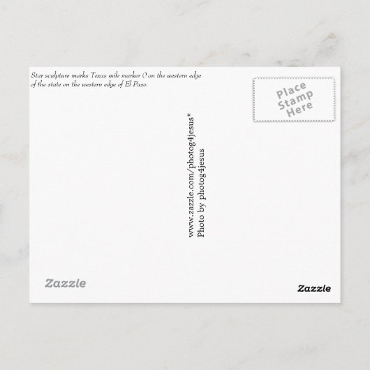 Briefkaart El Paso Texas (Achterkant)
