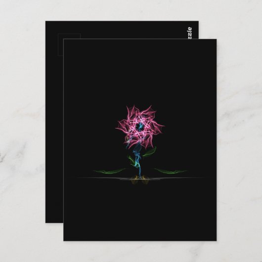 Briefkaart elektrisch Roos (Voorkant / Achterkant)