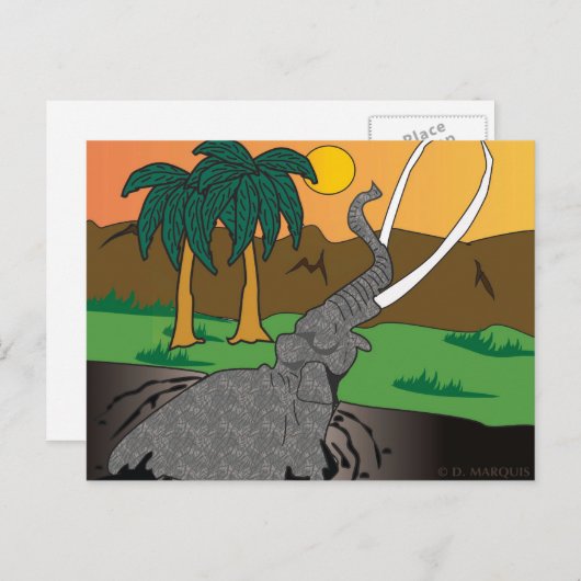 BRIEFKAART ELEPHANT (Voorkant / Achterkant)