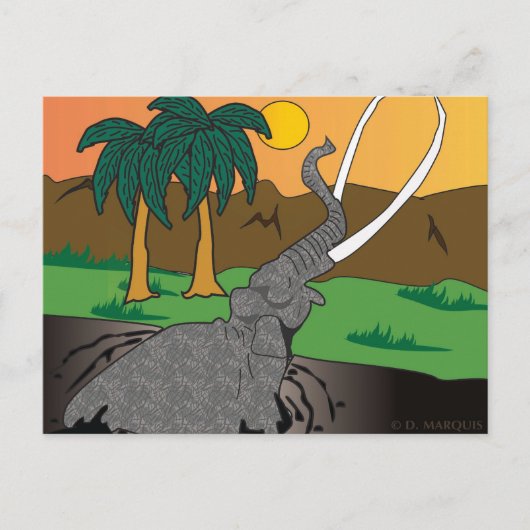 BRIEFKAART ELEPHANT (Voorkant)