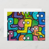 BRIEFKAART ELEPHANTS GRAFFITI (Voorkant / Achterkant)