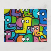 BRIEFKAART ELEPHANTS GRAFFITI (Voorkant)