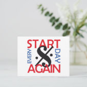 briefkaart Elke dag opnieuw beginnen (Staand voorkant)