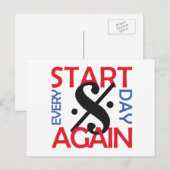 briefkaart Elke dag opnieuw beginnen (Voorkant / Achterkant)