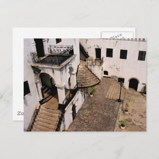 briefkaart elmina castle binnenplaats (Voorkant / Achterkant)