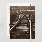 Briefkaart ~ EMPTY TRACKS ~ Railroad Switch (Voorkant / Achterkant)