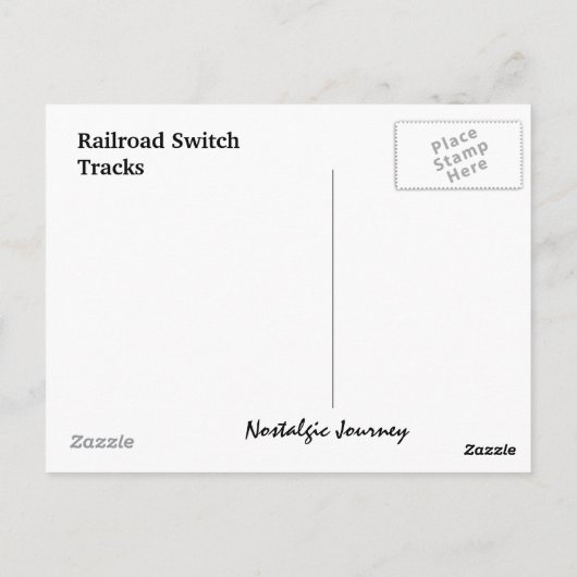 Briefkaart ~ EMPTY TRACKS ~ Railroad Switch (Achterkant)