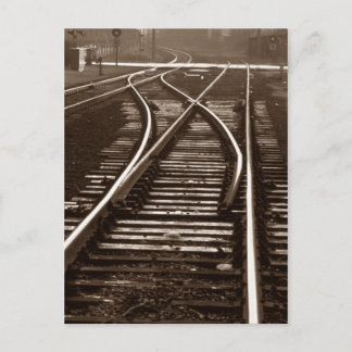 Briefkaart ~ EMPTY TRACKS ~ Railroad Switch