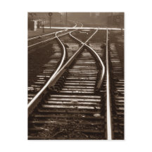 Briefkaart ~ EMPTY TRACKS ~ Railroad Switch