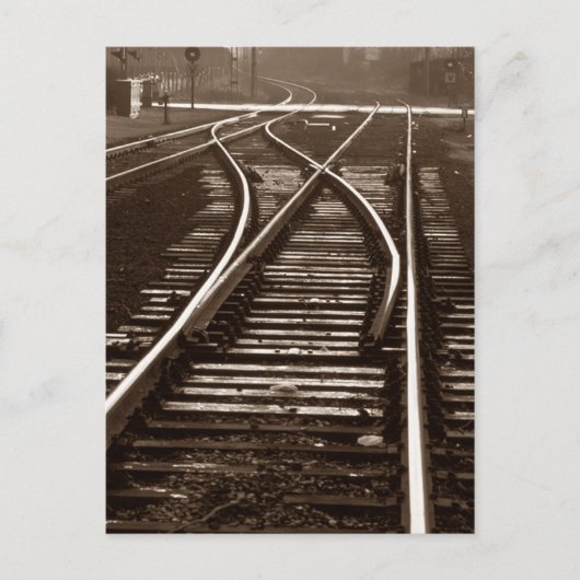 Briefkaart ~ EMPTY TRACKS ~ Railroad Switch (Voorkant)