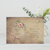 briefkaart en lintbruiloft (Staand voorkant)