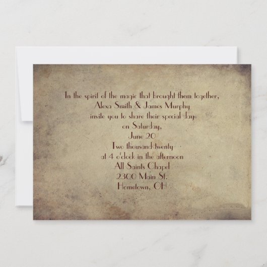  briefkaart en lintbruiloft (Achterkant)