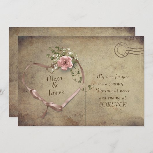 briefkaart en lintbruiloft (Voorkant / Achterkant)