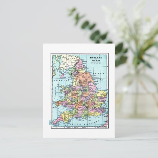 Briefkaart Engeland en Wales (Staand voorkant)