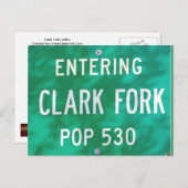 BRIEFKAART ~ "Entering Clark Fork!" (Voorkant / Achterkant)