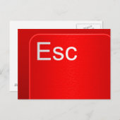 Briefkaart Escape Computer Button (Voorkant / Achterkant)