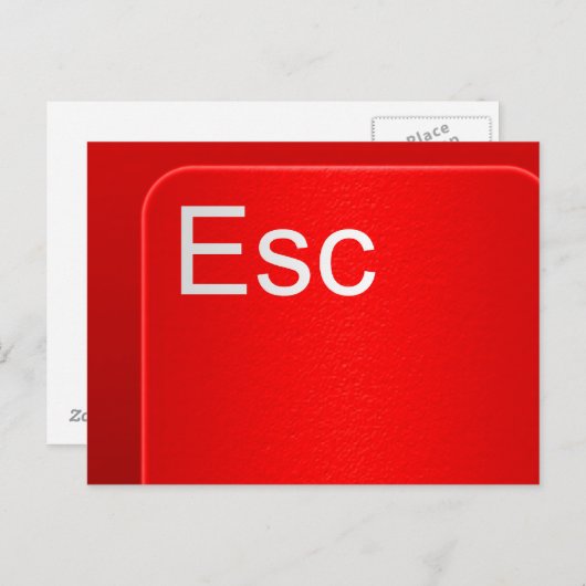 Briefkaart Escape Computer Button (Voorkant / Achterkant)