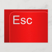 Briefkaart Escape Computer Button (Voorkant)