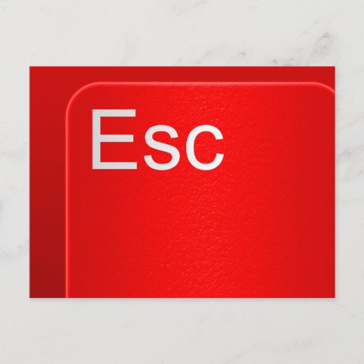 Briefkaart Escape Computer Button (Voorkant)
