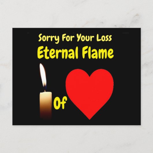 Briefkaart Eternal Flame of Love Sorry voor verlie (Voorkant)